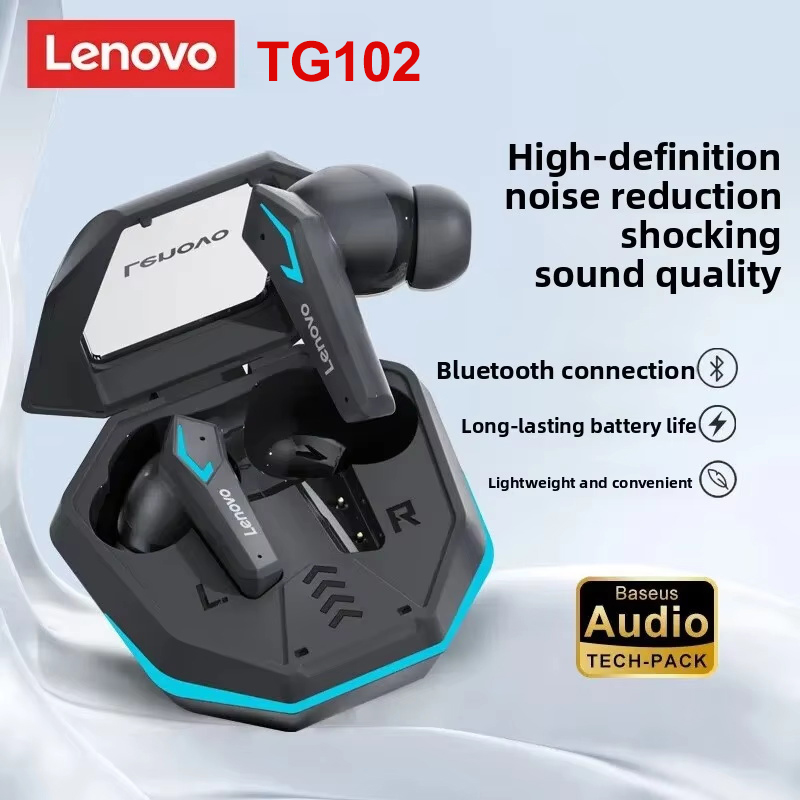 Contact Pickup Mic - Lenovo TG102 Oyun Kablosuz Kulaklıkları Bluetooth5.4
